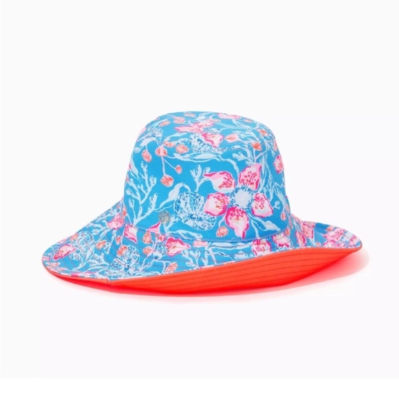 Lilly Pulitzer Other - NWT Lilly Pulitzer Reversible Canvas Hat Floral Blue and Pink